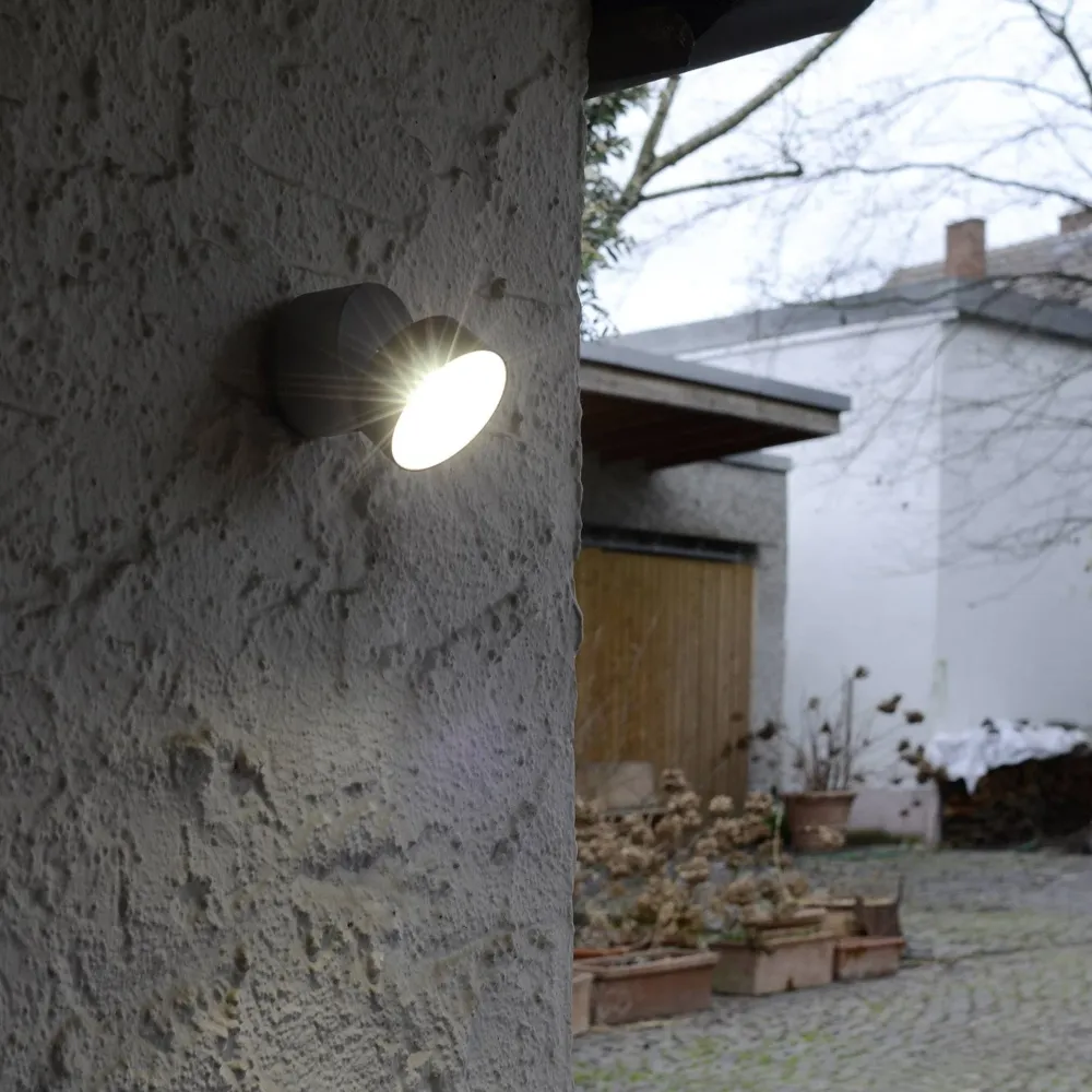 LED zidna spot svjetiljka TRUMPET, tamno siva, 8.5W, 4000K, IP54
