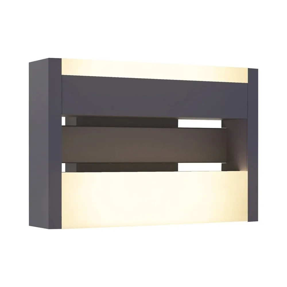 LED zidna svjetiljka CONROY, tamno siva, 13.5W, 3000K, IP44