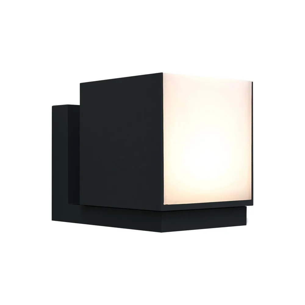 LED zidna svjetiljka CUBA, mat crna, 9.5W, 3000K, IP54