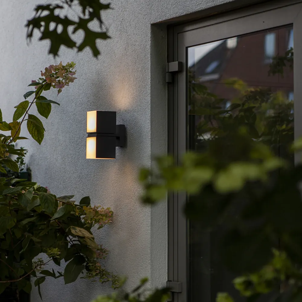 LED zidna svjetiljka CUBA, mat crna, 19W, 3000K, IP54