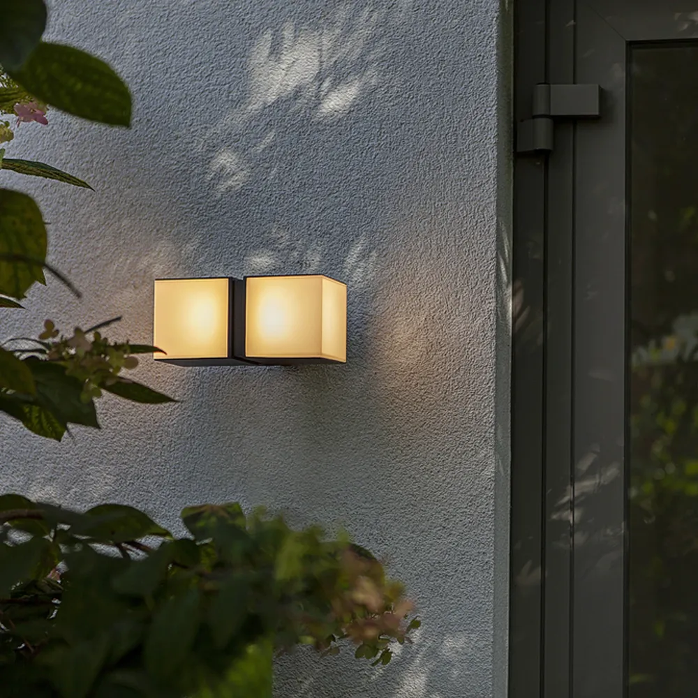 LED zidna svjetiljka CUBA, mat crna, 19W, 3000K, IP54