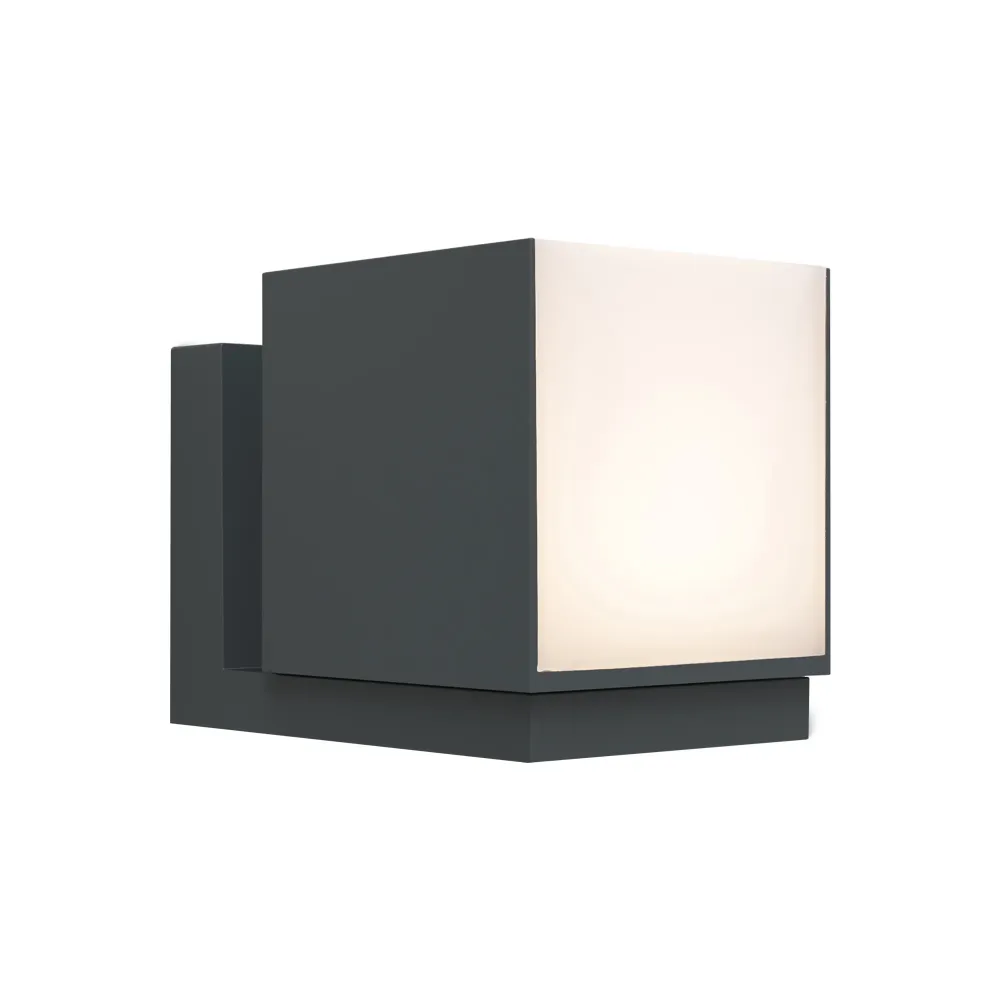 LED zidna svjetiljka CUBA, tamno siva, 9.5W, 3000K, IP54