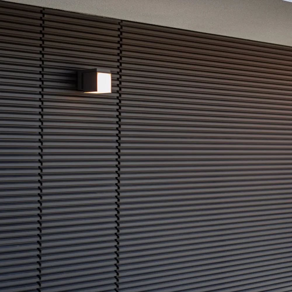 LED zidna svjetiljka CUBA, tamno siva, 9.5W, 3000K, IP54
