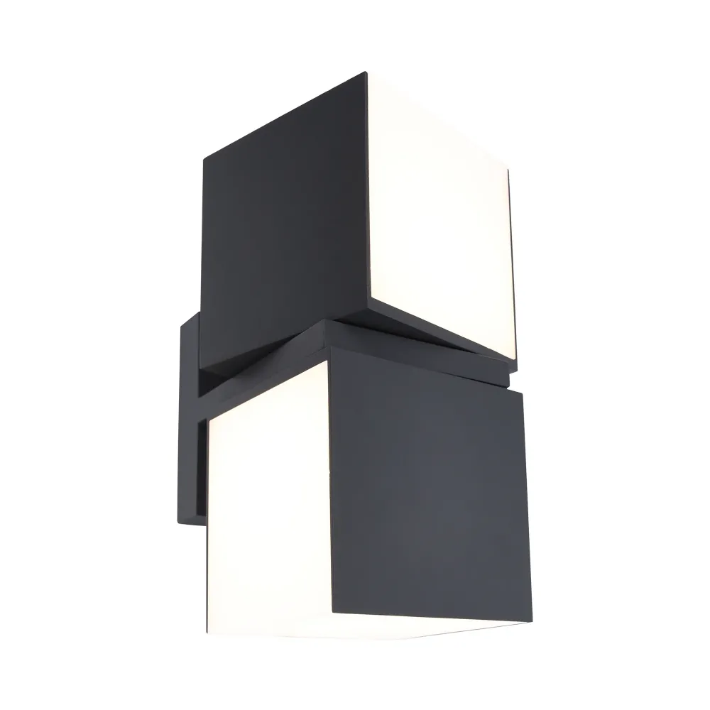 LED zidna svjetiljka CUBA, tamno siva, 19W, 4000K, IP54