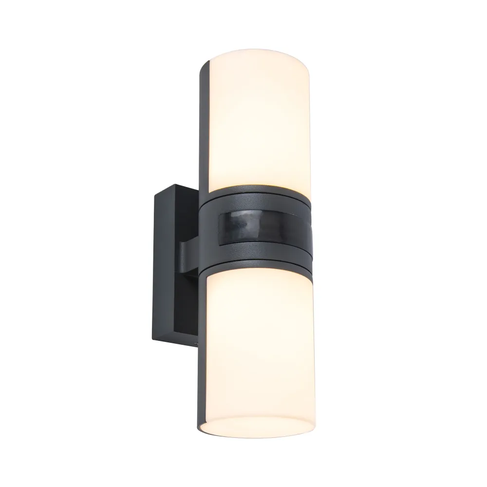 LED zidna svjetiljka CYRA, senzor pokreta, tamno siva, 16.1W, 3000K, IP54