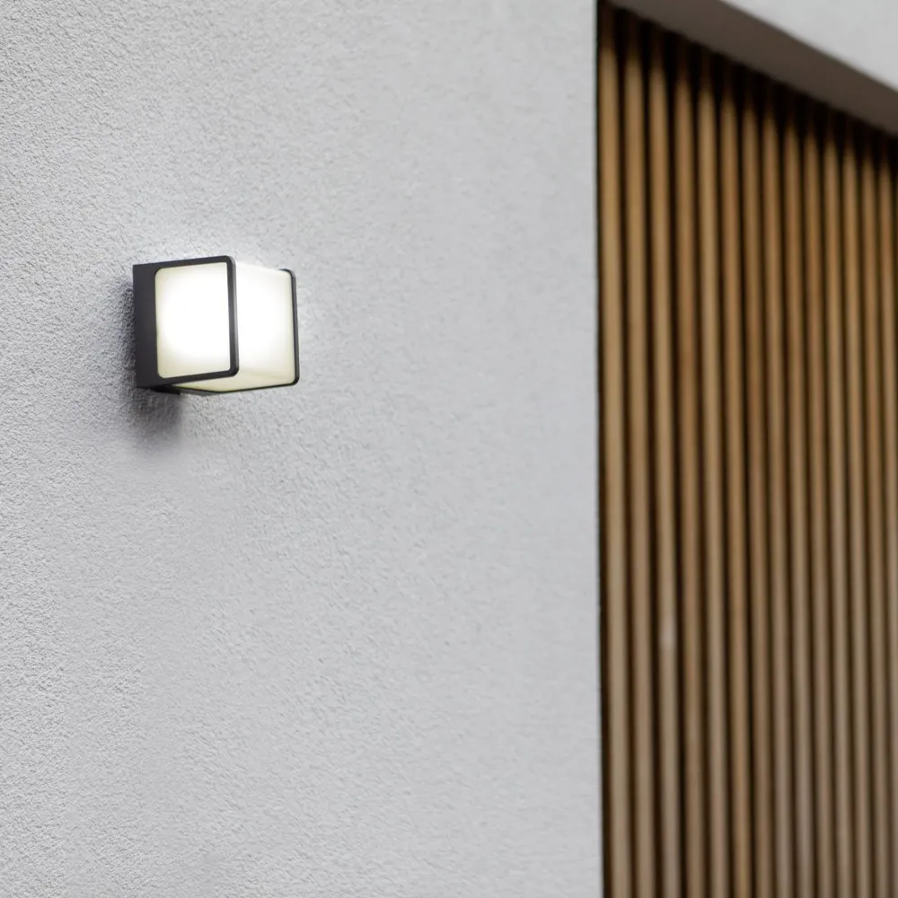 LED zidna svjetiljka DOBLO, tamno siva, 19.1W, 4000K, IP54