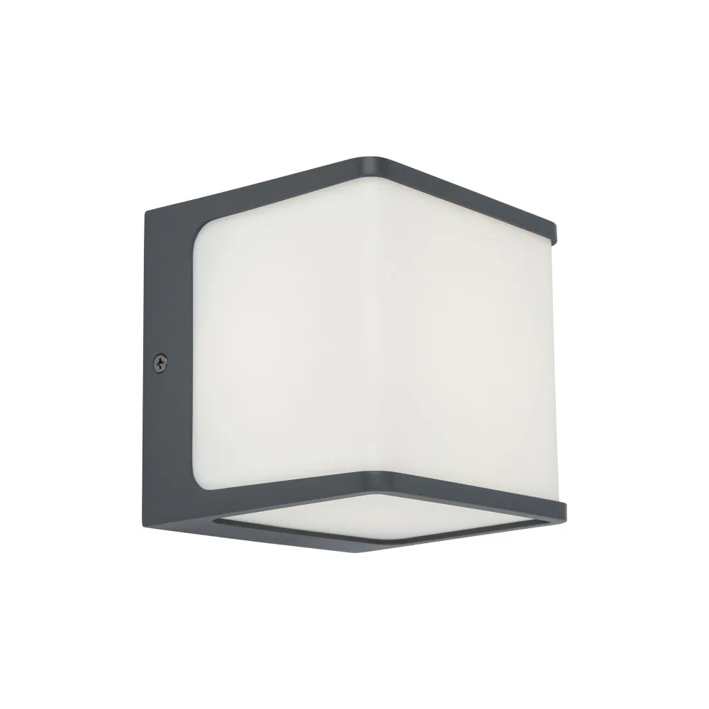 LED zidna svjetiljka DOBLO, tamno siva, 14.5W, 3000K, IP54