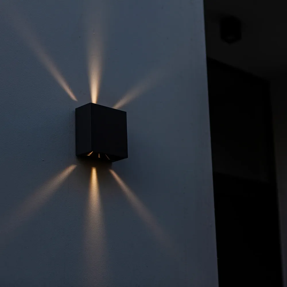 LED zidna svjetiljka GEMINI BEAMS, mat crna, 7.5W, 3000K, IP54