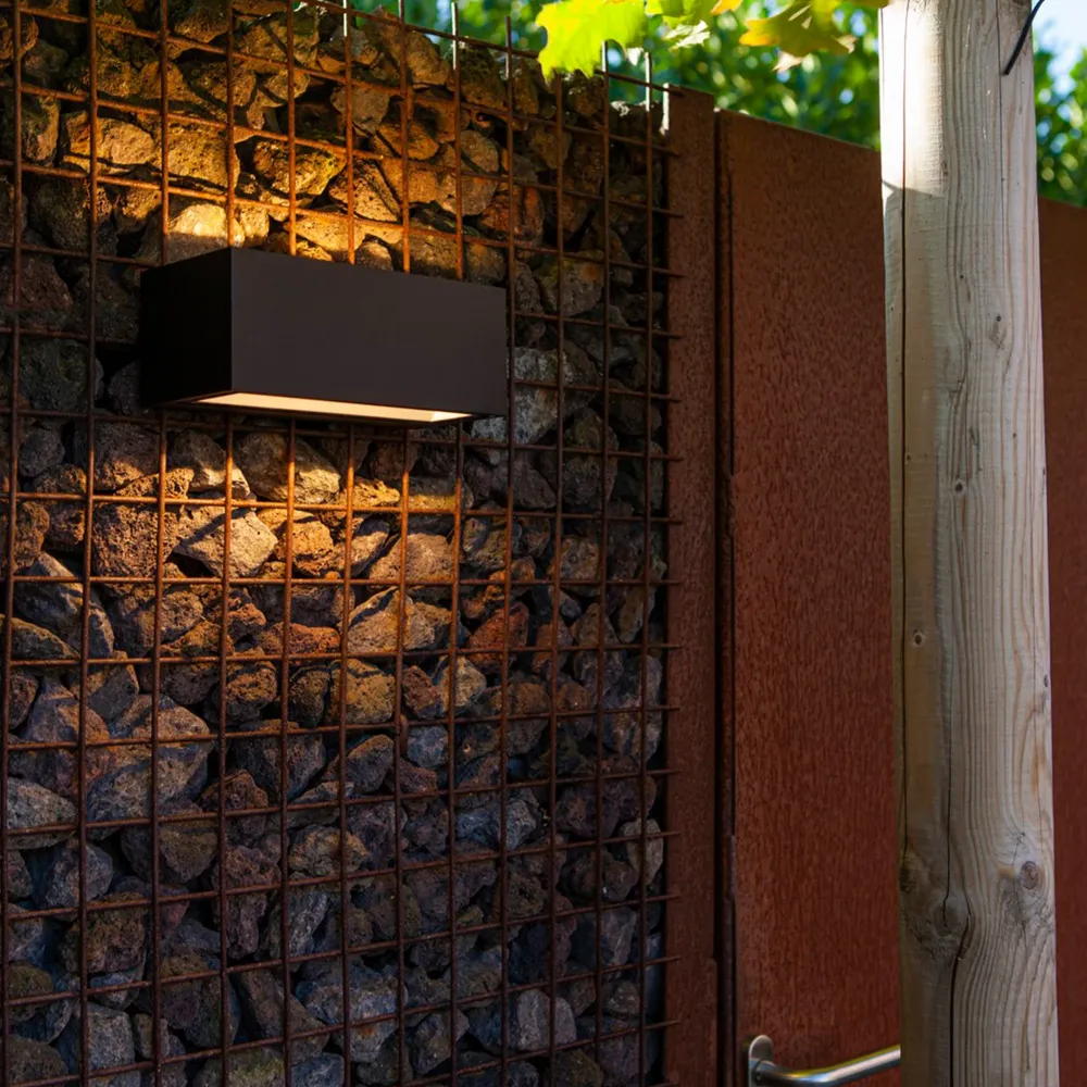 LED zidna svjetiljka GEMINI M, mat crna, 21W, 3000K, IP54