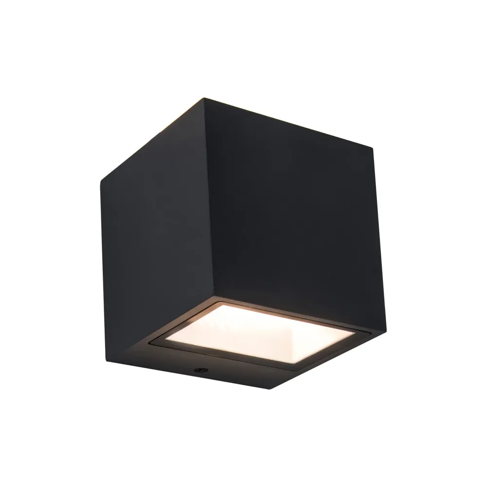 LED zidna svjetiljka GEMINI, mat crna, 9W, 3000K, IP54