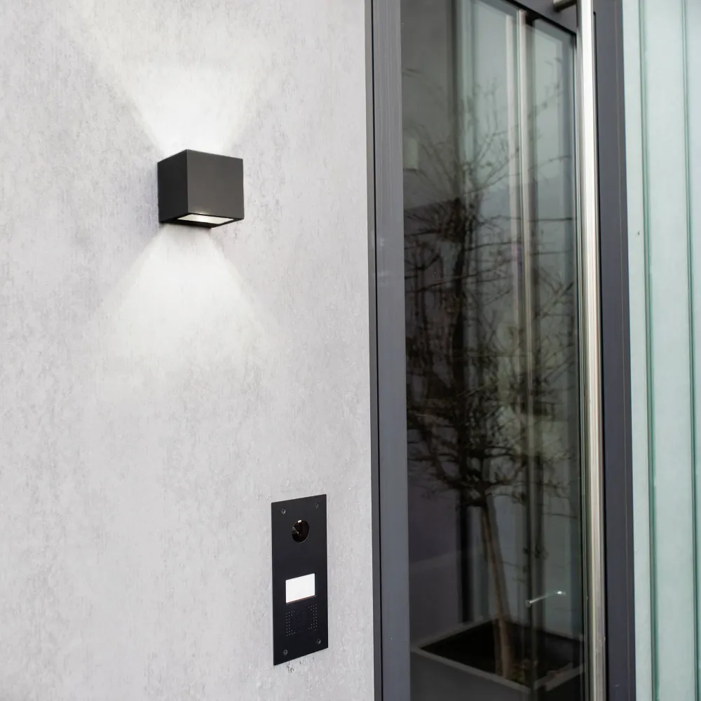 LED zidna svjetiljka GEMINI, tamno siva, 9W, 4000K, IP54