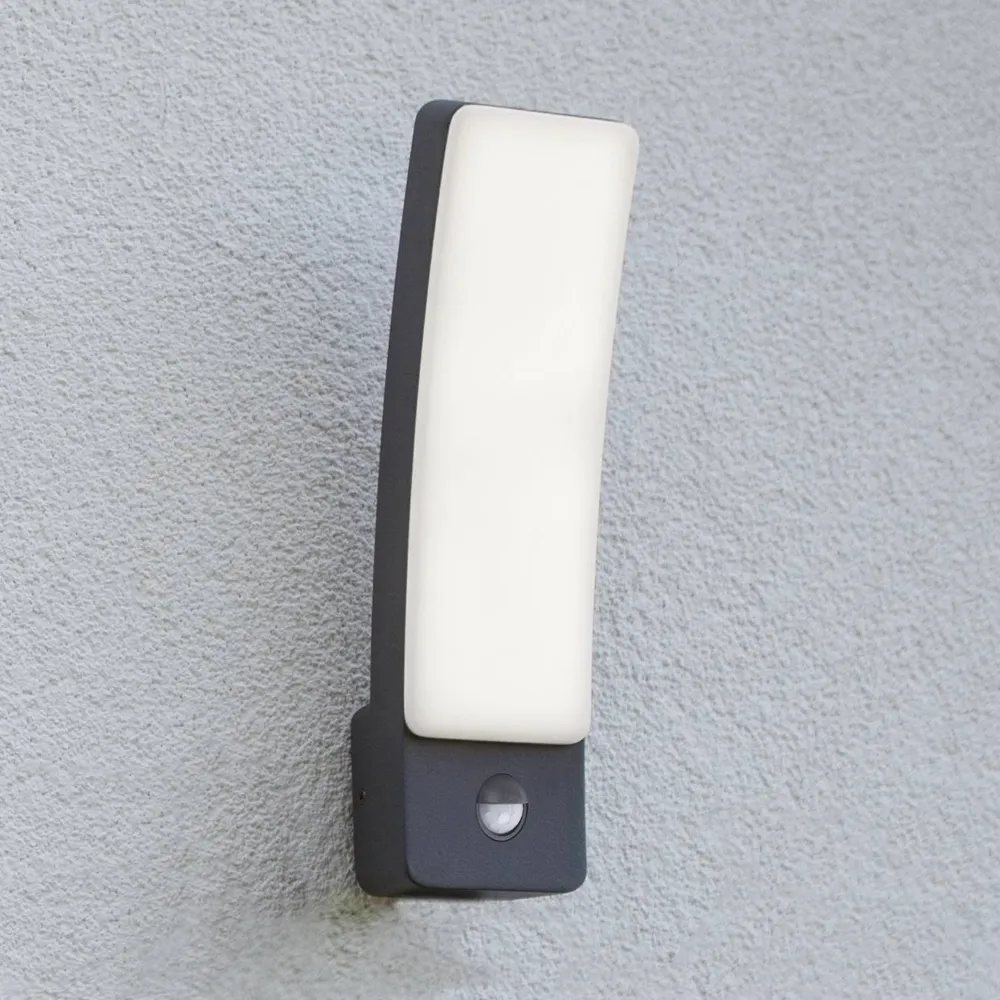LED zidna svjetiljka KIRA, senzor pokreta, tamno siva, 18W, 4000K, IP54
