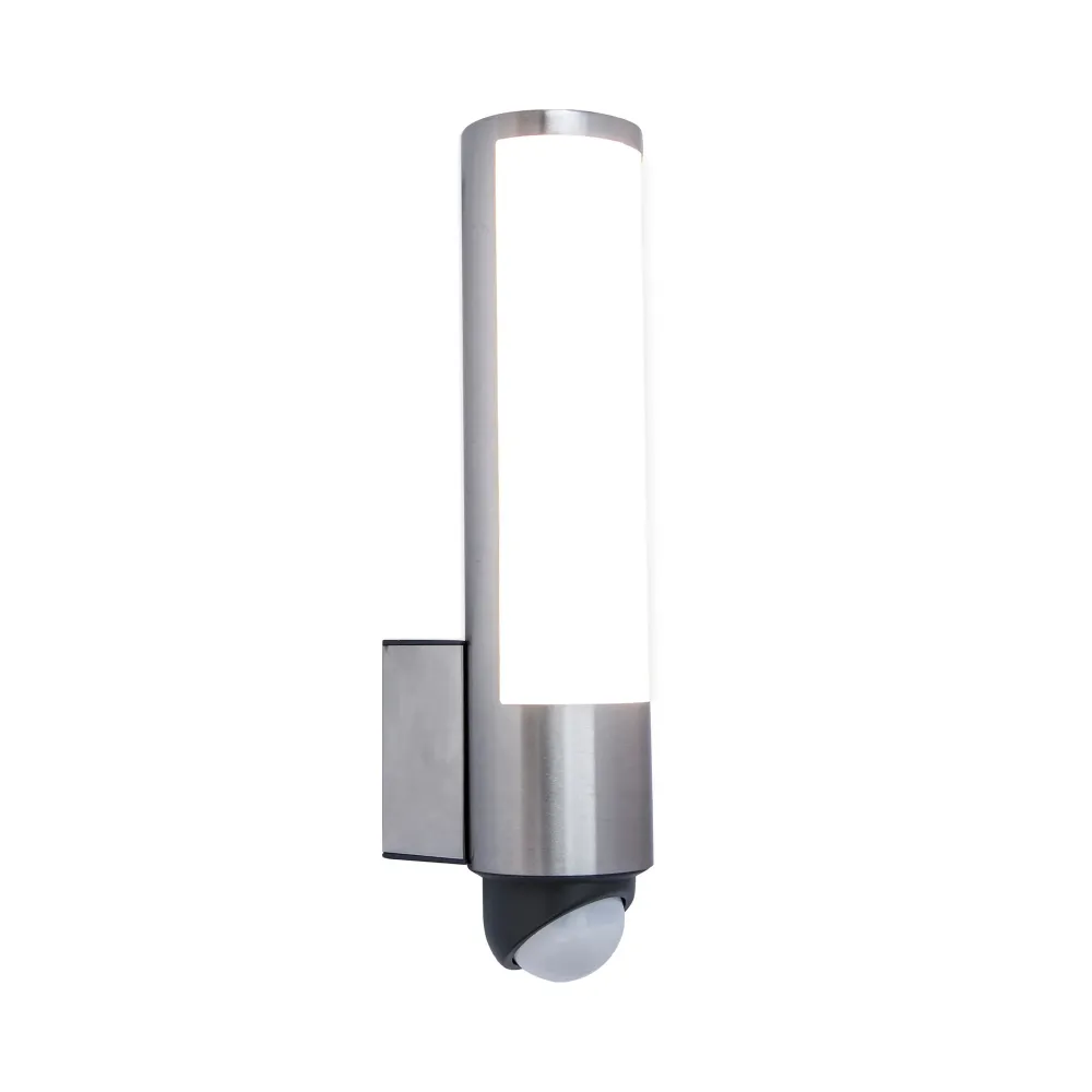 LED zidna svjetiljka LEDA, senzor pokreta, nehrđajući čelik, 15.5W, 3000K, IP44