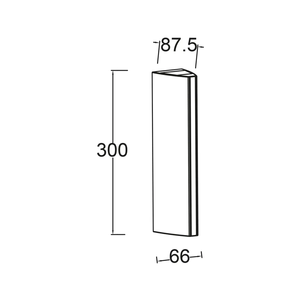 LED zidna svjetiljka LEO, mat crna, 14.5W, 3000K, IP54