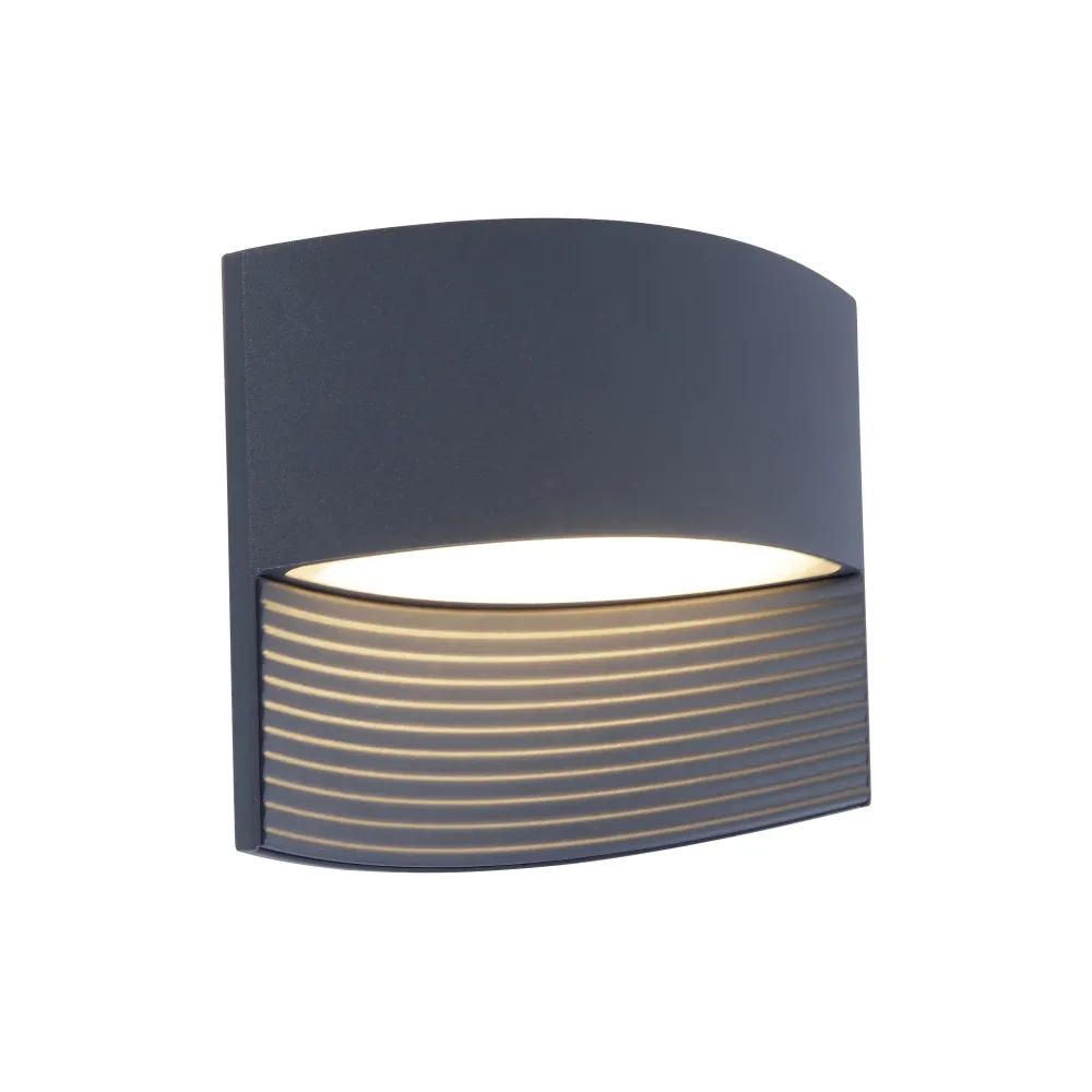 LED zidna svjetiljka LOTUS, tamno siva, 8.5W, 3000K, IP54