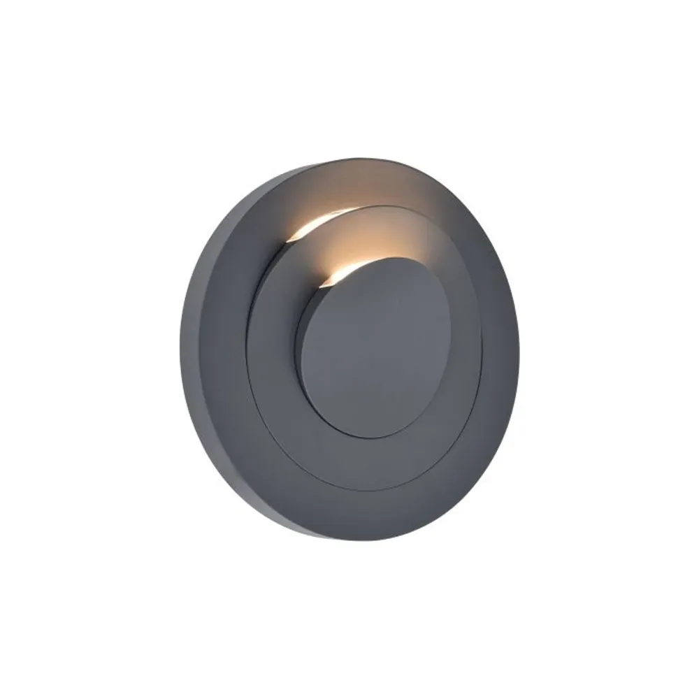 LED zidna svjetiljka MOOV, tamno siva, 7.8W, 3000K, IP54