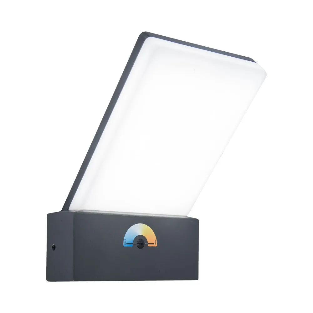 LED zidna svjetiljka PANO, tamno siva, 17.5W, 3000K-5000K, IP54