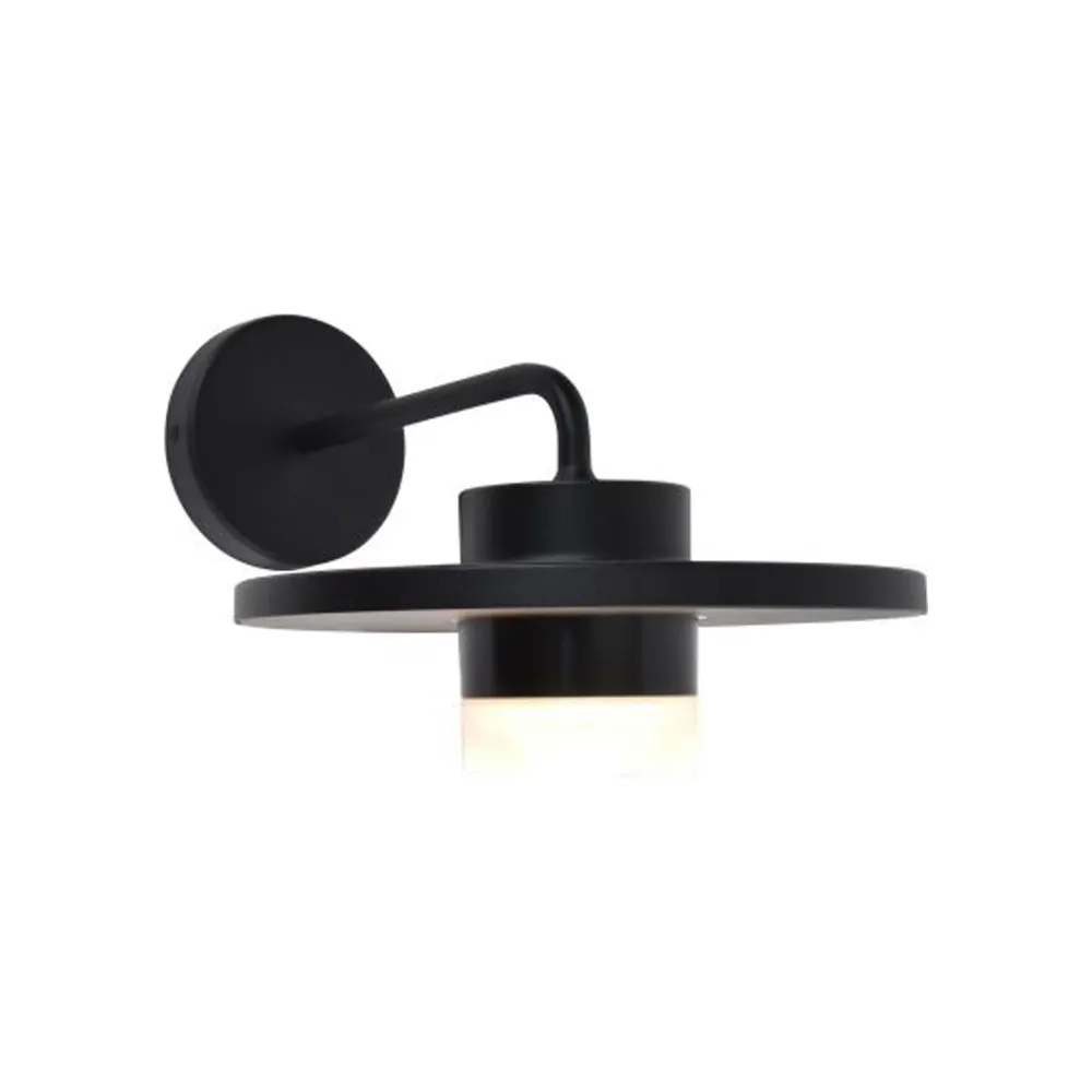 LED zidna svjetiljka PLATO, mat crna, 7W, 3000K, IP54
