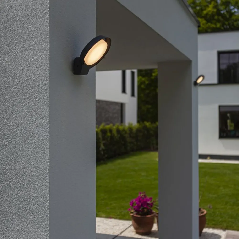 LED zidna svjetiljka POLO, tamno siva, 15W, 3000K, IP54