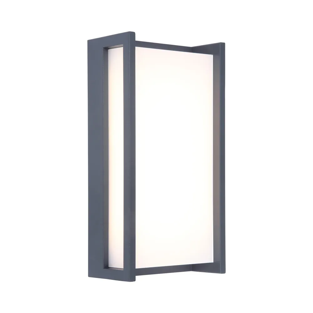 LED zidna svjetiljka QUBO, tamno siva, 15W, 3000K, IP54