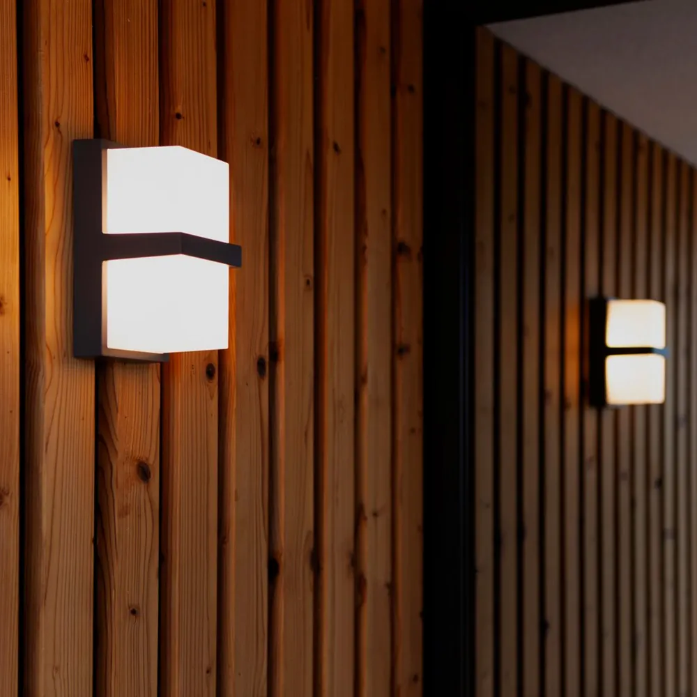 LED zidna svjetiljka STELA, tamno siva, 14W, 3000K, IP54