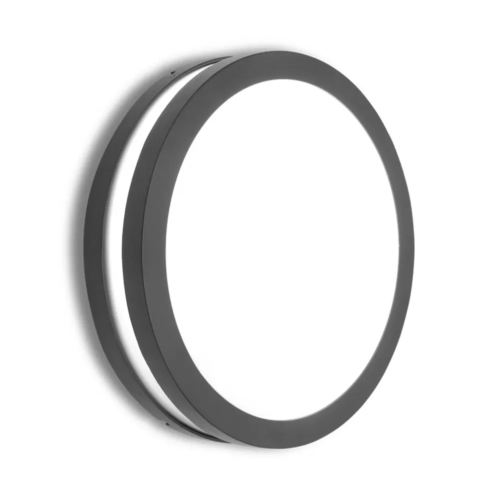 Stropna svjetiljka TITAN, tamno siva, 1xE27, IP54, Ø260mm