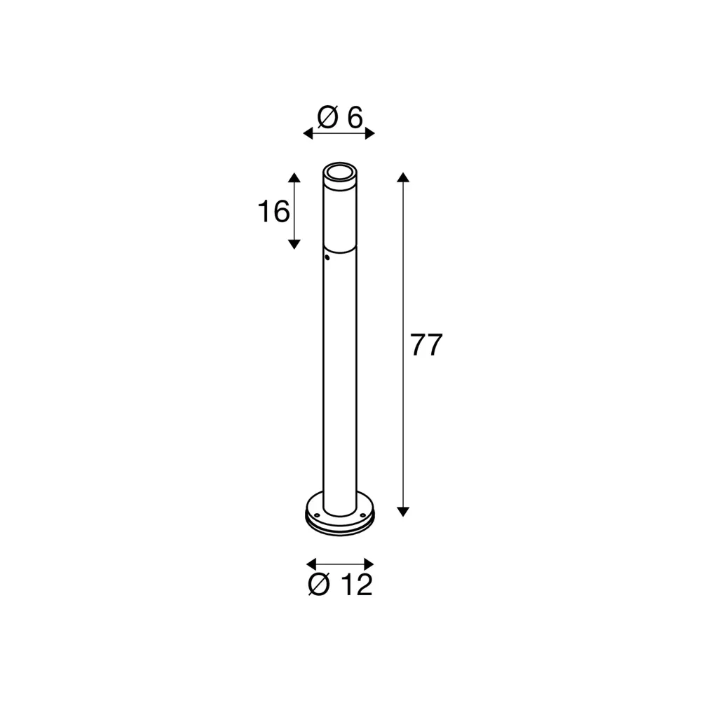 Vrtna svjetiljka S-TUBE 75, crna, 1xGU10, IP65, 770mm