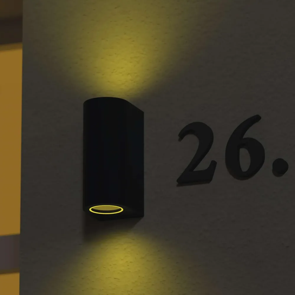 Zidna svjetiljka OCULUS, crna, 2xGU10, IP44