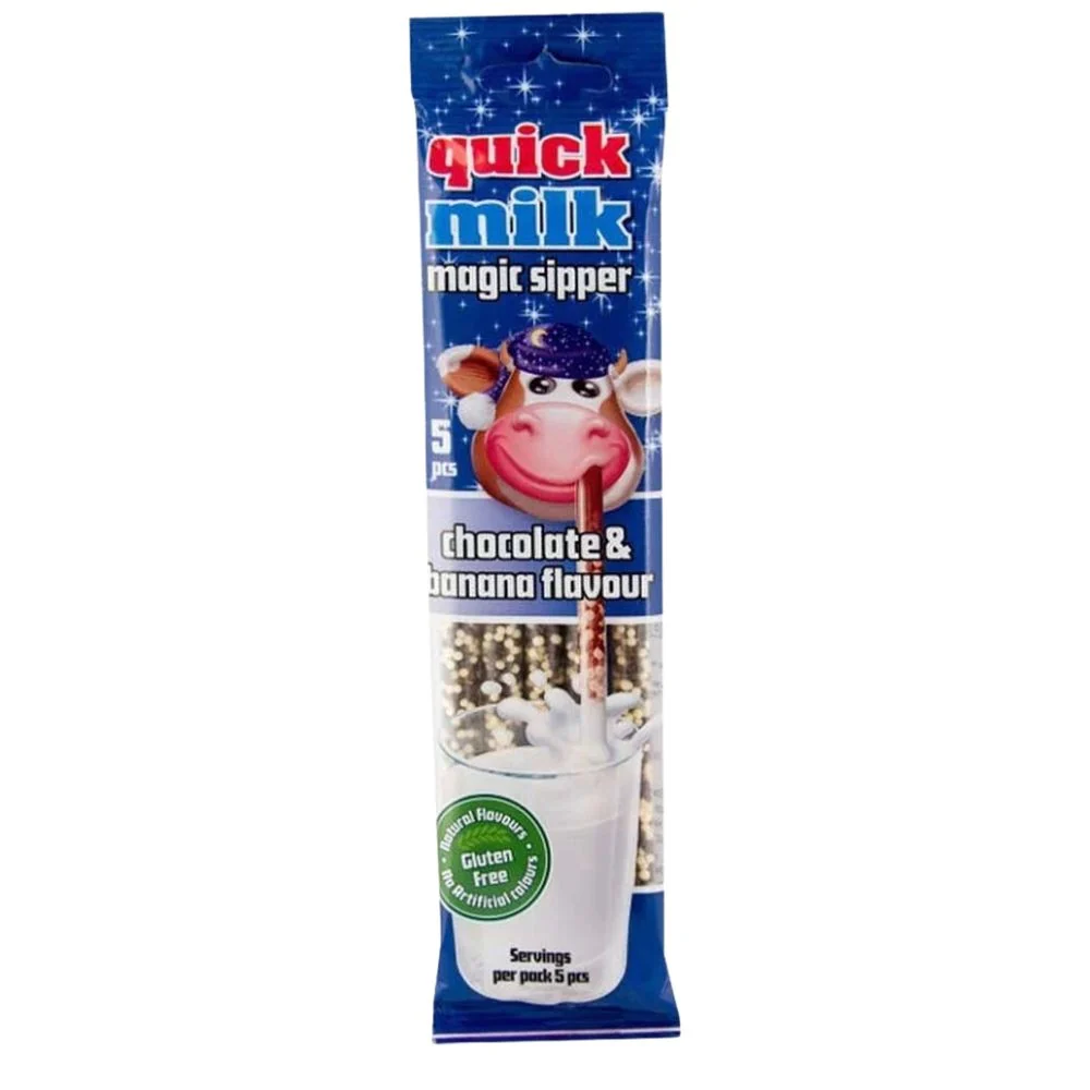 Quick Milk Magic Sipper Choco Banana, slamke s bombonima s okusom čokolade i banane od 30g