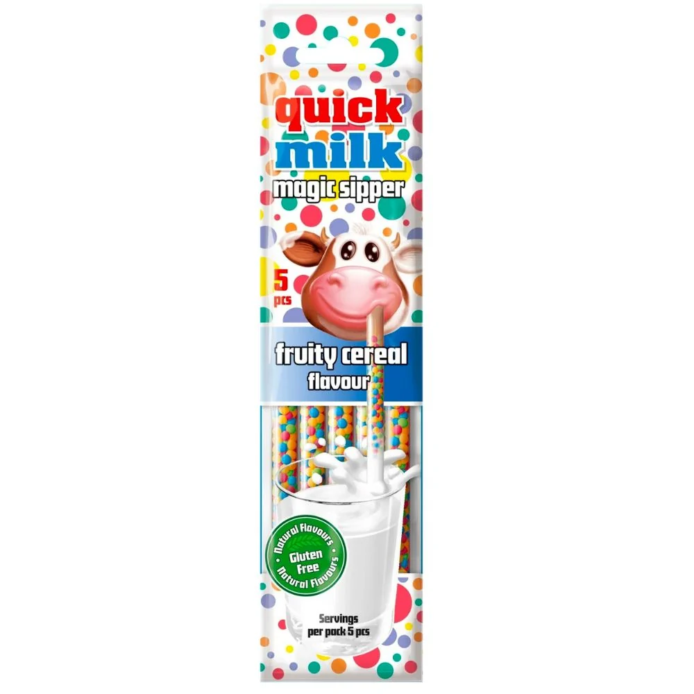 Quick Milk Magic Sipper Fruity Cereal Flavor, slamke s bombonima s okusom voćnih žitarica od 30g