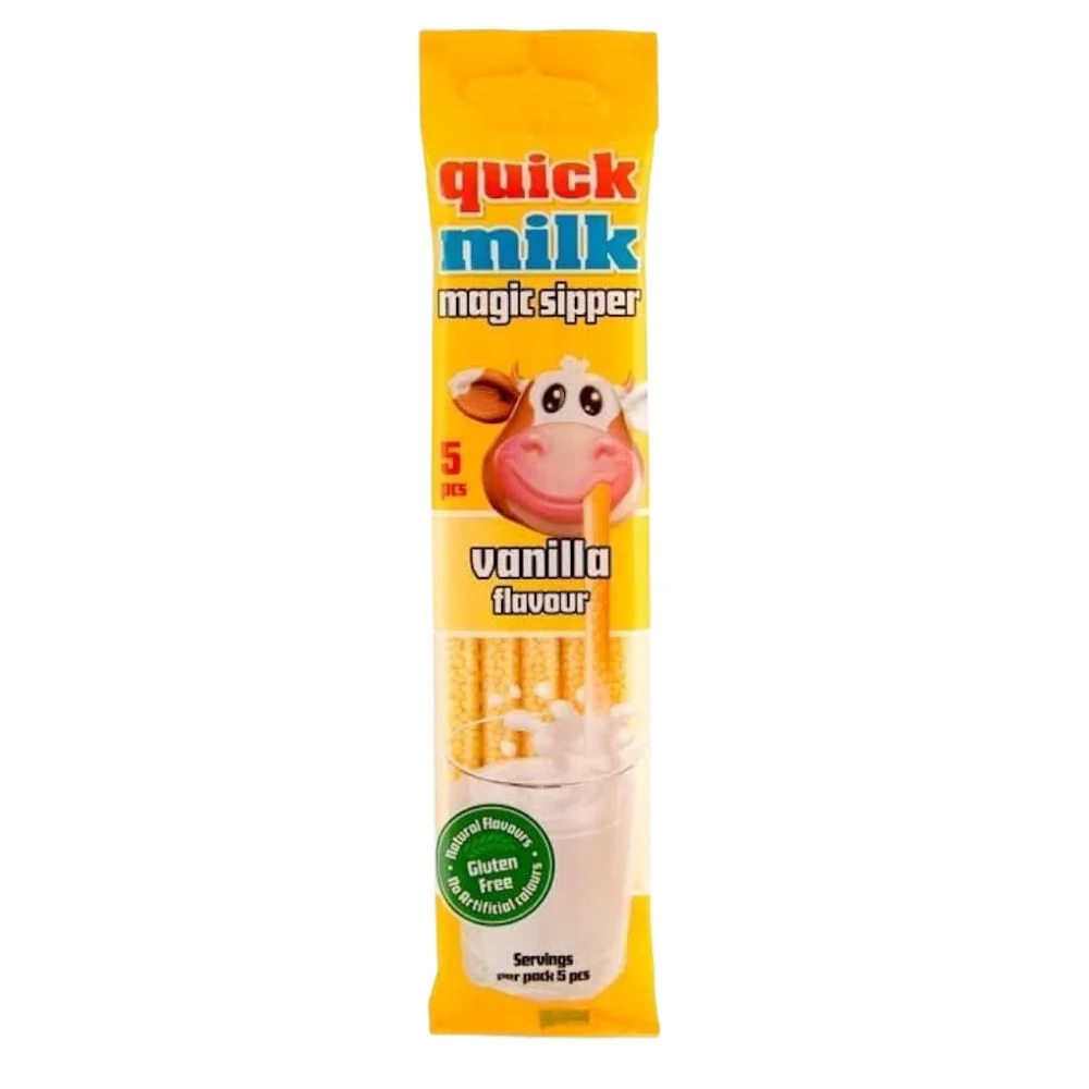 Quick Milk Magic Sipper Vanilla, slamke s bombonima s okusom vanilije od 30g