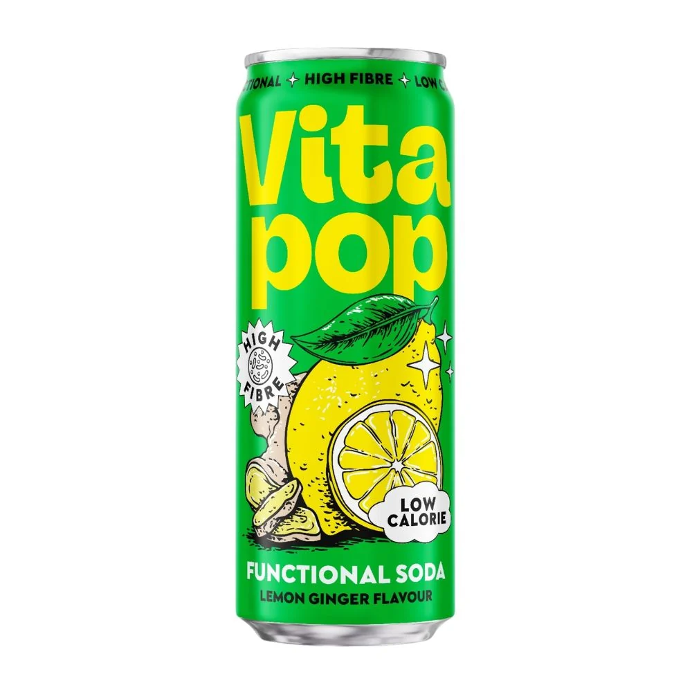 Vita Pop Lemon Ginger, funkcionalno piće s okusom đumbira i limuna od 330 ml