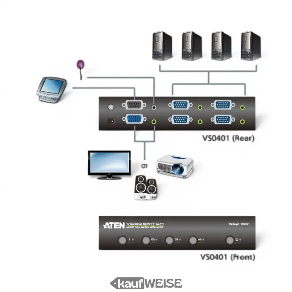 ATEN VS0401 4-portni VGA preklopnik s audio i RS-232