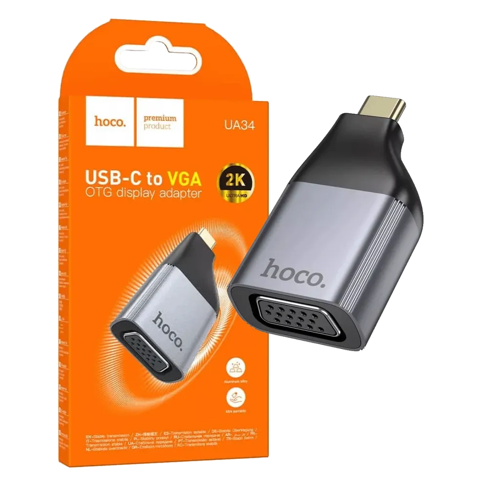 hoco. Adapter USB type C na VGA, 2K, OTG - UA34