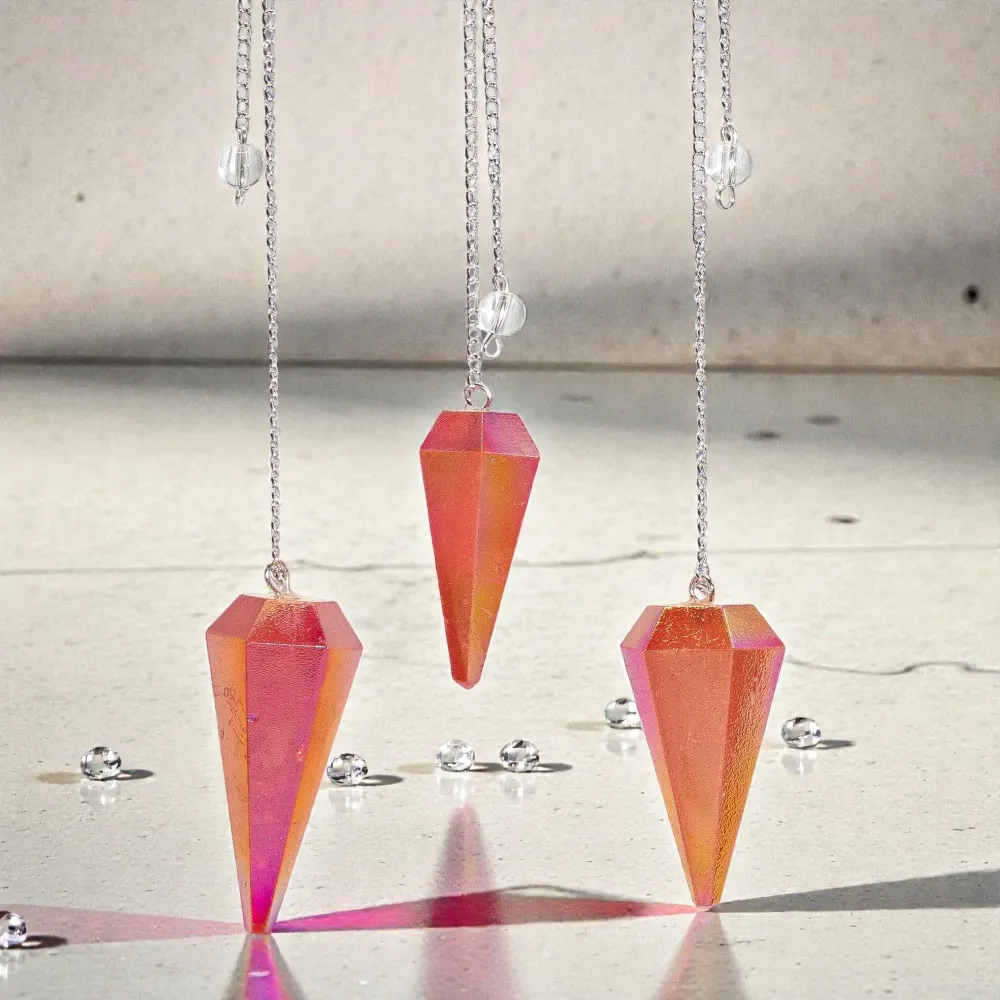 Šesterokutni klatno – Aurora kristal breskva – 4 cm