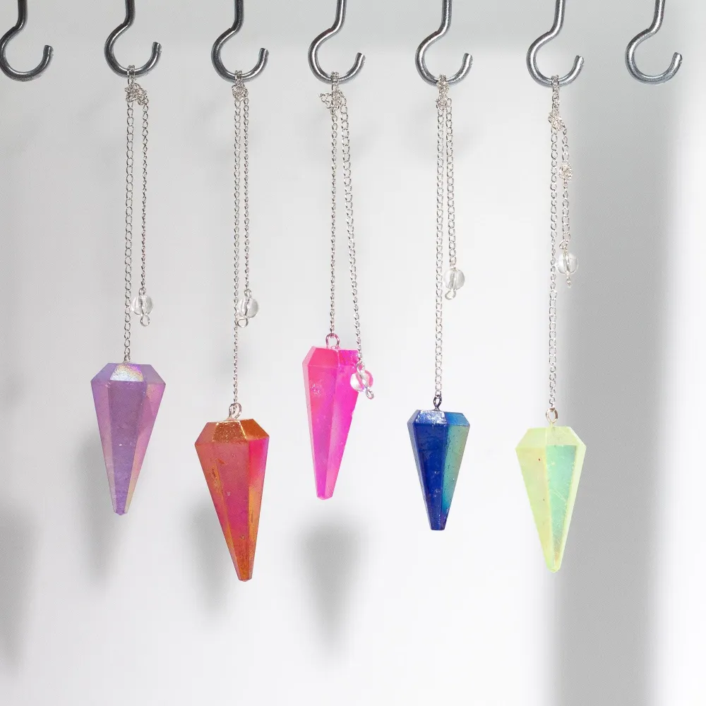 Šesterokutni njihaljka – Aurora kristal blijedo zelena – 4 cm