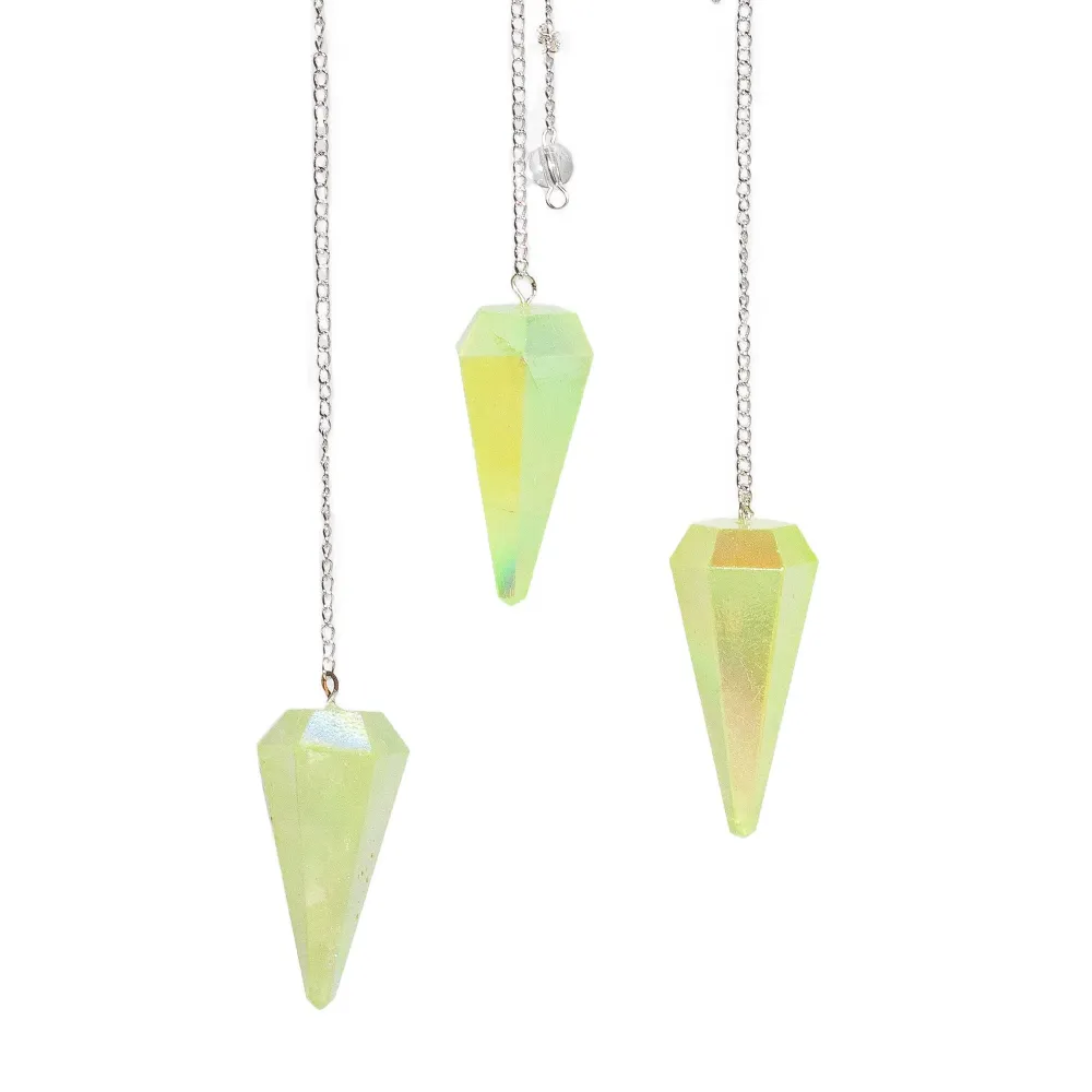 Šesterokutni njihaljka – Aurora kristal blijedo zelena – 4 cm