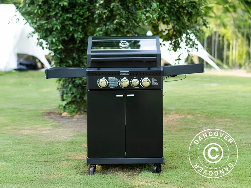 BBQ-Gasgrill Dancover 3+1, Schwarz