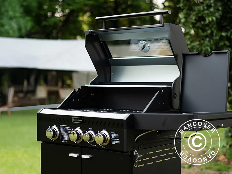 BBQ-Gasgrill Dancover 3+1, Schwarz