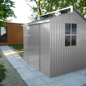 Duramax ALU 2,52 x 1,72 m Šupa sa krovnim prozorom i kompletom za pod - Šupa potpuno od aluminija - Srebrna