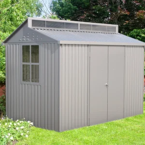Duramax ALU 3,12 x 1,72 m Šupa sa krovnim prozorom i kompletom za pod - Šupa potpuno od aluminija - Srebrna