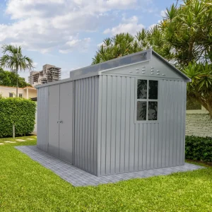 Duramax ALU 3,12 x 2,32 m Šupa sa krovnim prozorom i kompletom za pod - Šupa potpuno od aluminija - Srebrna