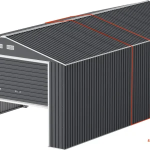 Duramax metalni nastavak za garažu 12 x 6 - antracit s prljavo bijelim ukrasima