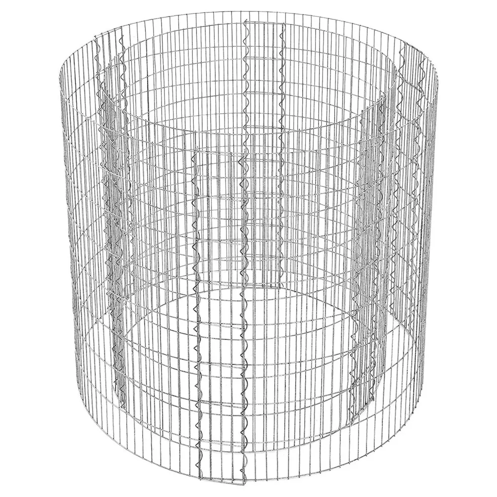 Gabion, okrugla metalna kamena košara, žičana ograda 90 x 80 cm