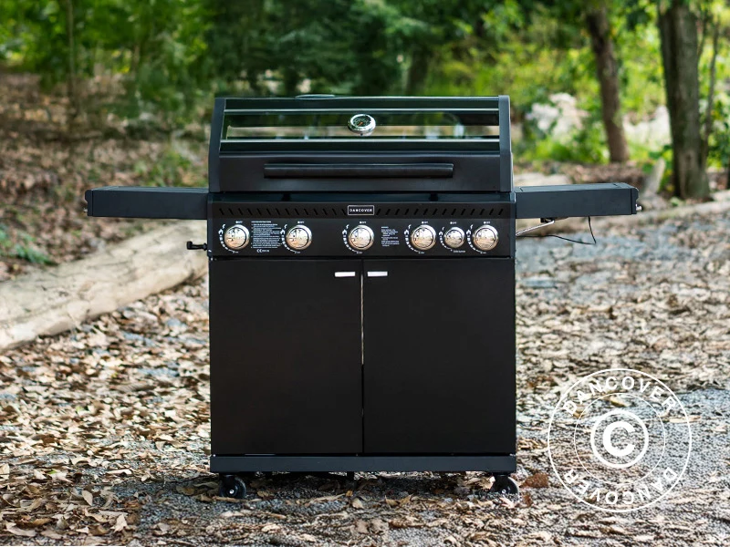 Gas BBQ Grill 53x146x112cm Black (SE)