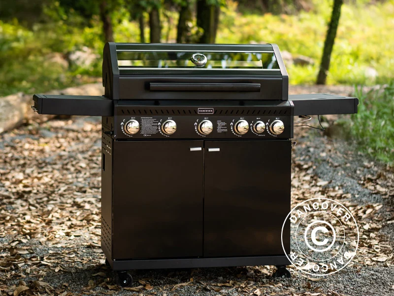 Gas BBQ Grill 53x146x112cm Black (SE)