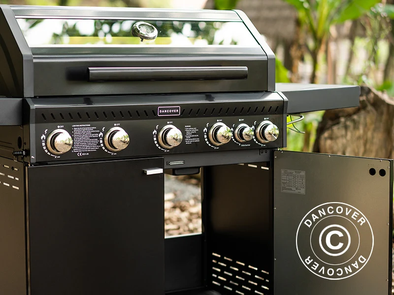 Gas BBQ Grill 53x146x112cm Black (ES)