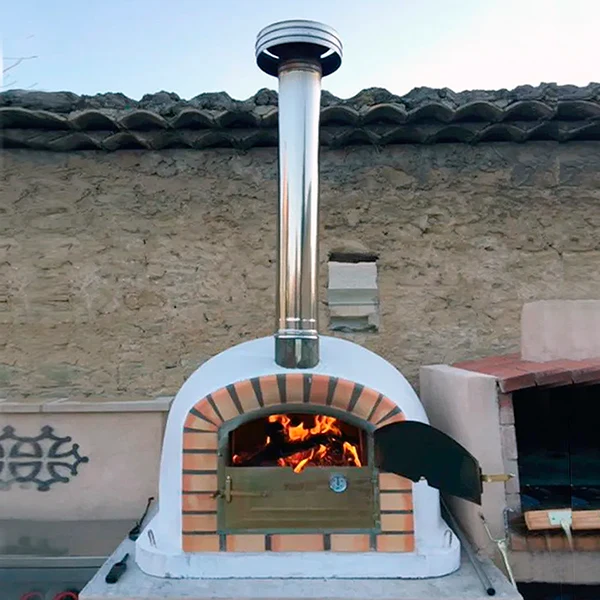 Inox dimnjak za pećnicu na drva 100cm s kapama AC30F