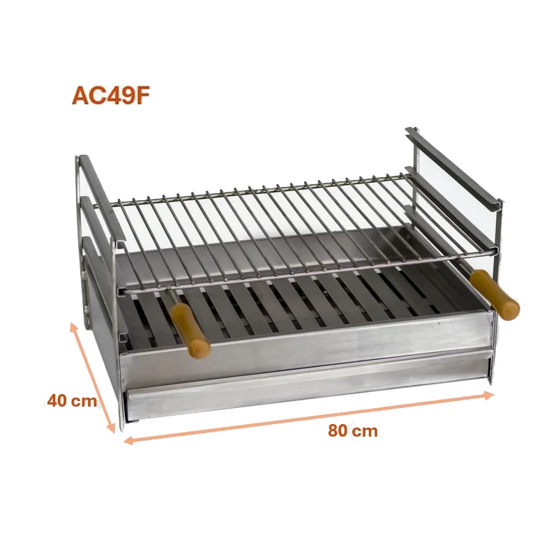 INOX roštilj za postavljanje 80x40 AC49F