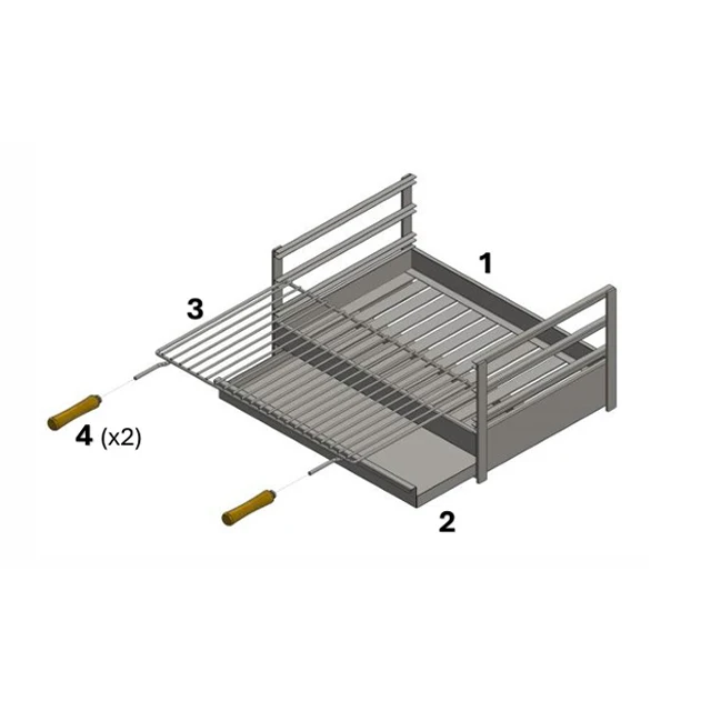 Stolni inox roštilj 60x40 AC48F
